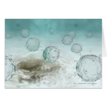 Illustration of avian flu cells greeting card