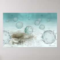 Illustration of avian flu cells posters