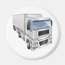 Illustration of haulage truck refrigerator magnet