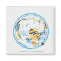Illustration of satellite orbiting the Earth Magnet