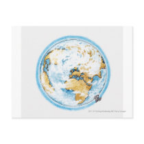 Illustration of satellite orbiting the Earth Post Cards