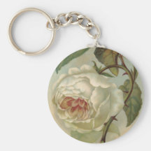 Illustration rose victorienne de carte postale porte-clé