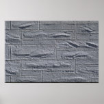 Illustrative Textured white brick wall Print