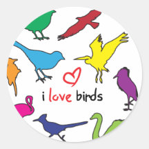 ilovebirds round stickers