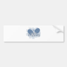 ILovePingPong Faded Blue Paddles Bumper Sticker