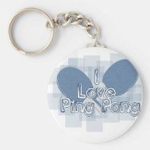 ILovePingPong Faded Blue Paddles Key Chain