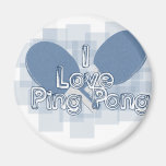 ILovePingPong Faded Blue Paddles Refrigerator Magnet