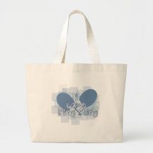 ILovePingPong Faded Blue Paddles Tote Bags