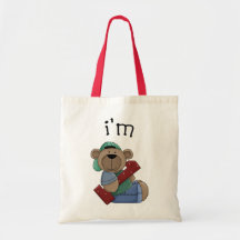 I'm 1 Birthday Bear Canvas Bags