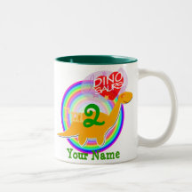 I'm 2 Birthday Celebration Dino Mug with Your Name
