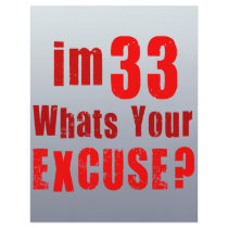 I'm 33, whats your excuse? Birthday Custom Flyer