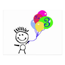 I'm 3 Stick Figure Postcard