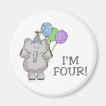 I'm 4 (elephant) magnet