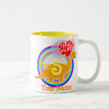 I'm 5 Birthday Party Celebration Dinos Name Mug