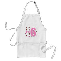 I'm 6 Pink And Brown Flowers Apron