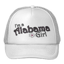 I'm a Alabama Girl, Flower, Ladies Baseball Cap Hat