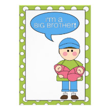 i'm a big brother (twin sisters) personalized invitations