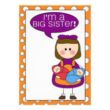 i'm a big sister (boy/girl twins) custom announcement