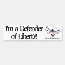 I'm a Defender of Liberty Bumper Bumper Stickers