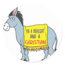 I'm a Democrat and a Christian Round Sticker