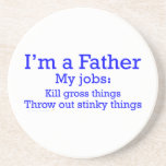 I'm a Father Funny Father's Jobs for Dad Beverage Coasters