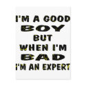 I'm A Good Boy But When I'm Bad I'm An Expert postcards