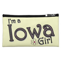 I'm a Iowa Girl, Flower, Pastel Yellow Travel Bag Cosmetics Bags