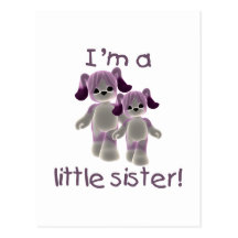 I'm a little sister (purple puppies) post cards