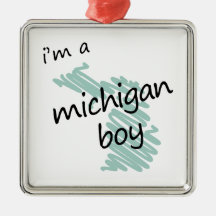 I'm a Michigan Boy Christmas Tree Ornament