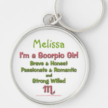 I'm a Scorpio Girl Personalized Zodiac Keychain