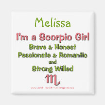 I'm a Scorpio Girl Personalized Zodiac Magnet