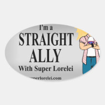 I'm a Straight Ally Oval Sticker