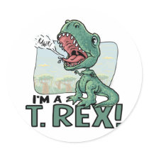 I'm a T. Rex Dinosaur Gift Ideas Round Sticker