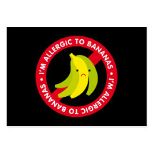 I'm allergic to bananas! Banana allergy bookmark Business Card