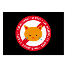 I'm allergic to cats! Cat allergy bookmark Business Card