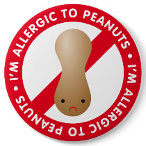 I'm allergic to peanuts! Peanut allergy Button