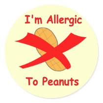 I'm Allergic to Peanuts Stickers in Yellow