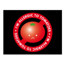 I'm allergic to tomatoes! Tomato allergy Post Card