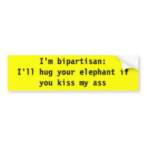 I'm bipartisan: I'll hug your elephant if you k...