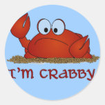 I'm Crabby Round Stickers