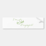I'm  Engaged (Green Diamond Ring) Bumper Stickers