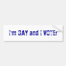 I'm gay and I vote bumper sticker