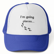 I'm going places....White and Royal Blue hat hats