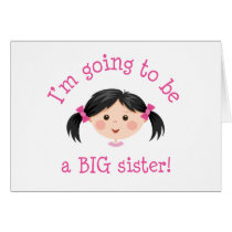 Im going to be a big sister - asian girl greeting cards