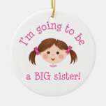 Im going to be a big sister - brown hair christmas ornament
