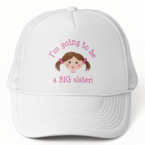 Im going to be a big sister - girl with brown hair hats