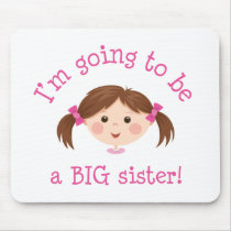 Im going to be a big sister - girl with brown hair mouse pad