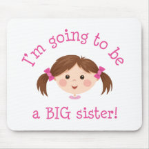 Im going to be a big sister - girl with brown hair mouse pad