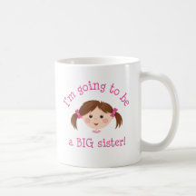 Im going to be a big sister - girl with brown hair mugs