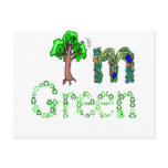 I'm Green Going Green Tree postcards
